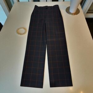 Babaton Navy and Red Grid Trousers
